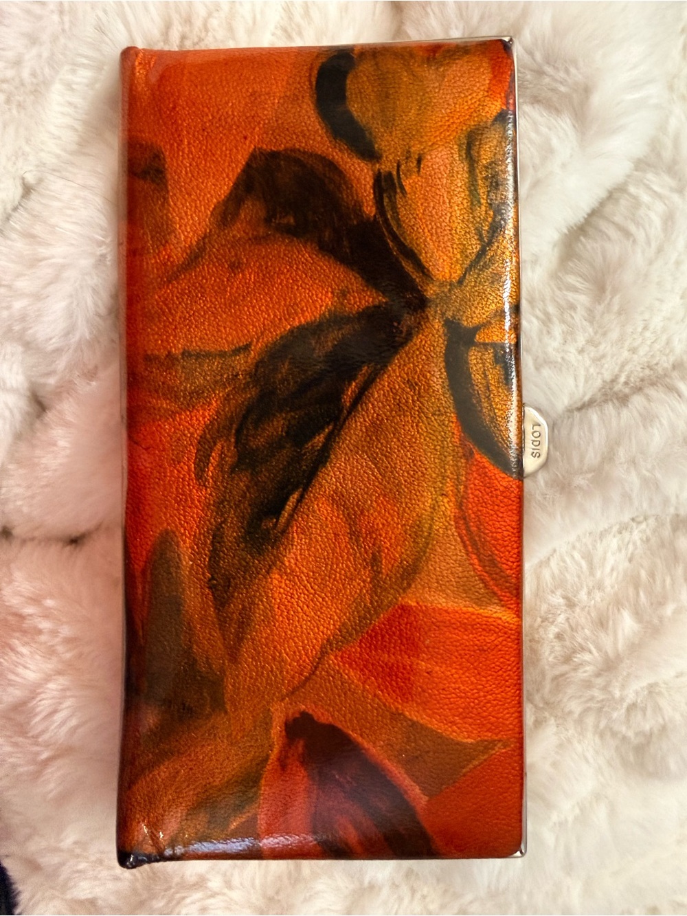Lodis Red Leather Frame Wallet